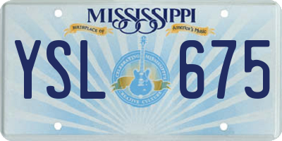 MS license plate YSL675