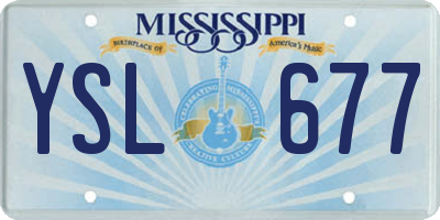MS license plate YSL677