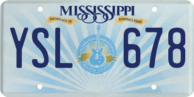 MS license plate YSL678
