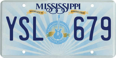 MS license plate YSL679