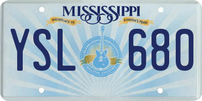 MS license plate YSL680