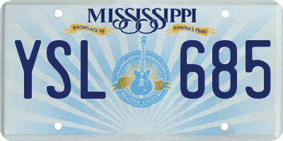 MS license plate YSL685