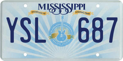 MS license plate YSL687