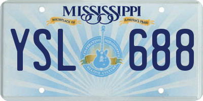 MS license plate YSL688