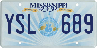 MS license plate YSL689