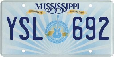 MS license plate YSL692