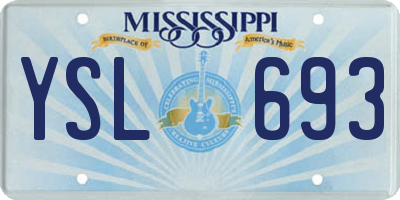 MS license plate YSL693