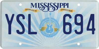 MS license plate YSL694