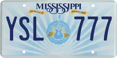 MS license plate YSL777