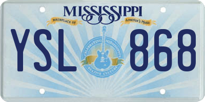 MS license plate YSL868