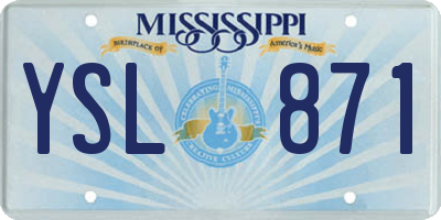 MS license plate YSL871