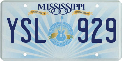 MS license plate YSL929