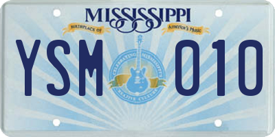 MS license plate YSM010