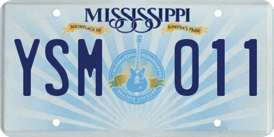 MS license plate YSM011
