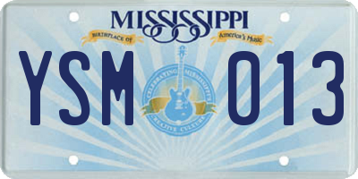 MS license plate YSM013