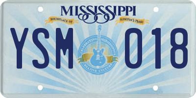 MS license plate YSM018