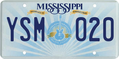 MS license plate YSM020