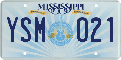 MS license plate YSM021