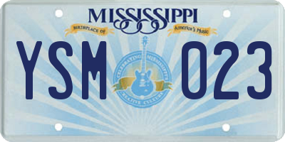 MS license plate YSM023