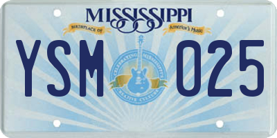 MS license plate YSM025