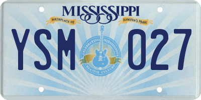 MS license plate YSM027