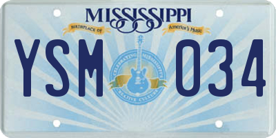 MS license plate YSM034