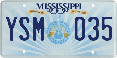 MS license plate YSM035