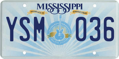 MS license plate YSM036