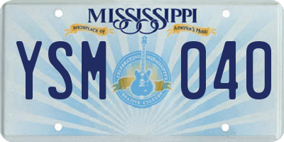 MS license plate YSM040