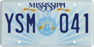MS license plate YSM041