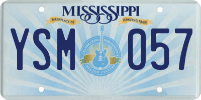 MS license plate YSM057