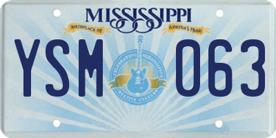 MS license plate YSM063