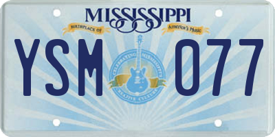 MS license plate YSM077