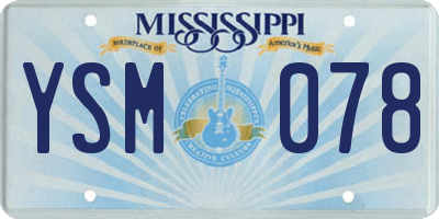 MS license plate YSM078