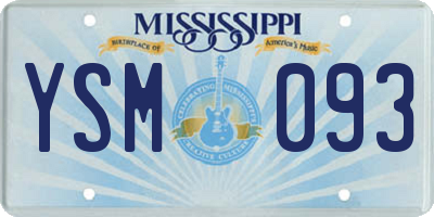 MS license plate YSM093