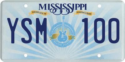 MS license plate YSM100