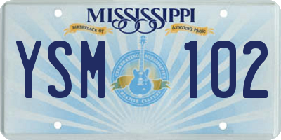 MS license plate YSM102