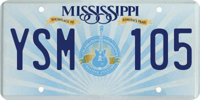 MS license plate YSM105