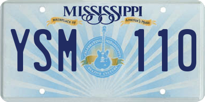 MS license plate YSM110