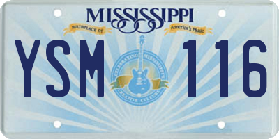 MS license plate YSM116