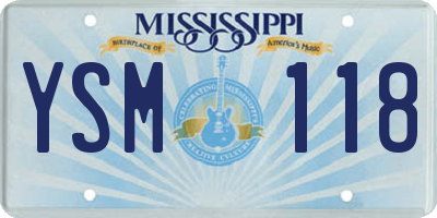 MS license plate YSM118