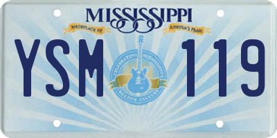 MS license plate YSM119
