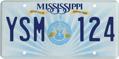 MS license plate YSM124
