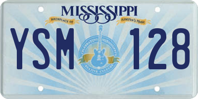 MS license plate YSM128