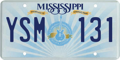 MS license plate YSM131