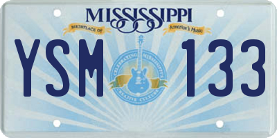 MS license plate YSM133