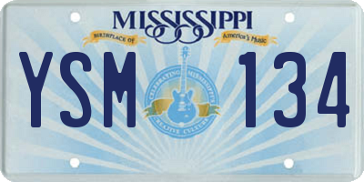 MS license plate YSM134