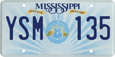MS license plate YSM135