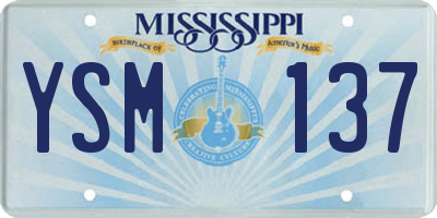 MS license plate YSM137