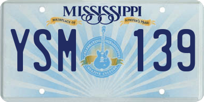 MS license plate YSM139